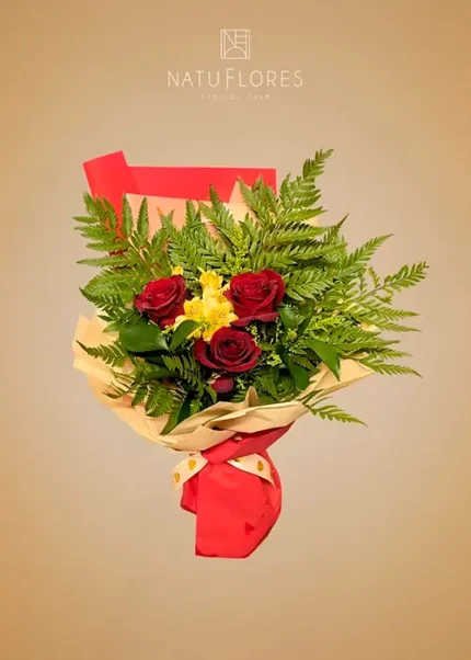 Buquê 3 Rosas Vermelhas