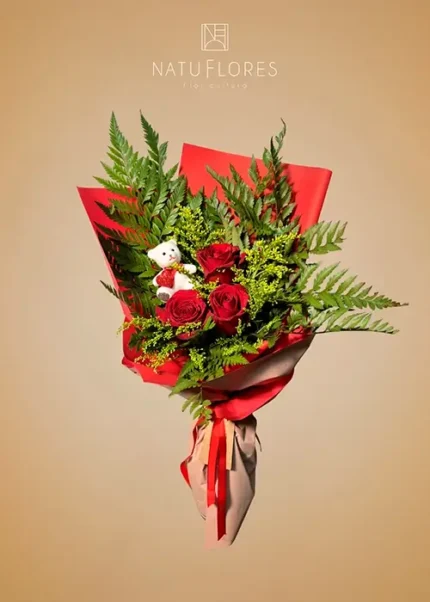 Mini Buquê Rosas Vermelhas